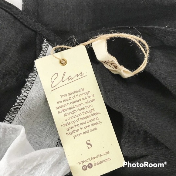Elan black and white semi sheer sleeveless loose fit flowy tank top size… - Picture 4 of 4